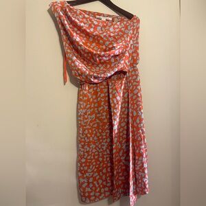 DVF Diane Von Furstenberg Silk One Shoulder Dress
